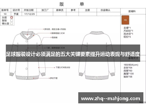足球服装设计必须满足的五大关键要素提升运动表现与舒适度